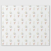 ボタニカルホリデージョイ素朴金ゴールドミニマルパーティー ラッピングペーパー (フラット)