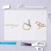 ボタニカルホリデージョイ素朴金ゴールドミニマルパーティー 薄葉紙 (クラフト)