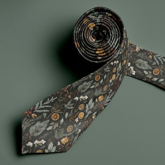 ボタニカルホリデーパターンネクタイとモノグラム ネクタイ