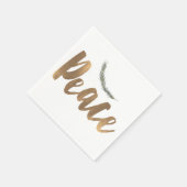 ボタニカルホリデーピースブランチパイン素朴金ゴールド スタンダードカクテルナプキン (角)