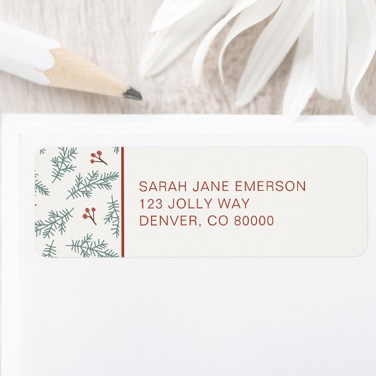 ボタニカルホリデー差出人住所ラベル ラベル
