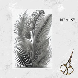 ボタニカルホワイトブラックラインスケッチスモール 薄葉紙