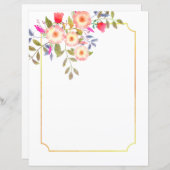 ボタニカルホワイト文房具紙 (正面/裏面)