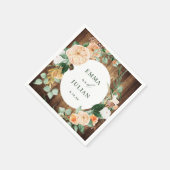 ボタニカルボパーソナライズされたホ素朴バ結婚ンズ スタンダードカクテルナプキン (角)