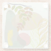 ボタニカルボホイエローグリーン ガラスコースター (裏面)