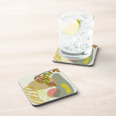 ボタニカルボホイエローグリーン コースター (右側)