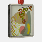 ボタニカルボホイエローグリーン メタルオーナメント (右)