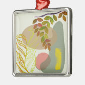 ボタニカルボホイエローグリーン メタルオーナメント (左)