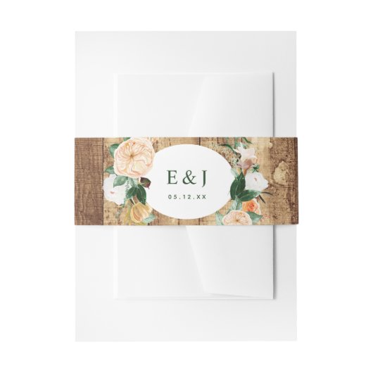 ボタニカルボホウォーター素朴カラーファームウッドバーン 招待状ベリーバンド (正面例)