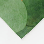 ボタニカルボホグリーンオレンジ フリースブランケット (角)