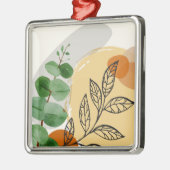 ボタニカルボホグリーンオレンジ メタルオーナメント (左)