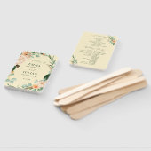 ボタニカルボホグリーンリーイエロー結婚式 プログラム ハンドファン (組立なし)