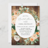 ボタニカルボホグリーンリーウッドグレインブライダルシャワー 招待状 (正面)