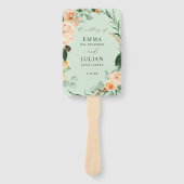 ボタニカルボホグリーンリーセージグリーン結婚式 プログラム ハンドファン (正面)