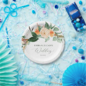 ボタニカルボホグリーンリーパーソナライズされた開花結婚ズ ペーパープレート (パーティー)