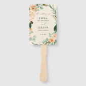 ボタニカルボホグリーンリーピーチ結婚式 プログラム ハンドファン (正面)