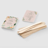 ボタニカルボホグリーンリー赤面ピンク結婚式 プログラム ハンドファン (組立なし)