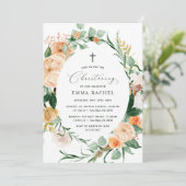 ボタニカルボホグリーンリー《キリスト教》洗礼式や命名式 パーソナライズされた 招待状 (スタンド正面)