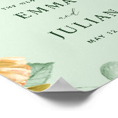 ボタニカルボホグリーン結婚リー仙人の歓迎サイン ポスター (角)