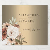 ボタニカルボホゴールデン結婚ズ スパークリングワインラベル (シングルラベル)