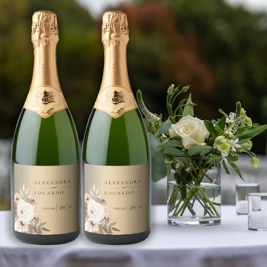 ボタニカルボホゴールデン結婚ズ スパークリングワインラベル