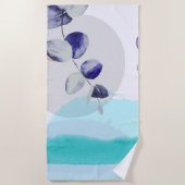 ボタニカルボホシアンパープル ビーチタオル (正面)