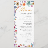 ボタニカルボホシックワイルドフラワー庭園の結婚式 メニュー (正面)