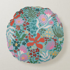 ボタニカルボホシリーズターコイズ ラウンドクッション