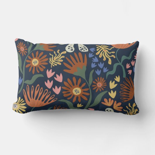 ボタニカルボホシリーズ#2 ランバークッション (正面)