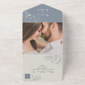 ボタニカルボホダスティブルーオールインワン招待状 オールインワン招待状 (外側)