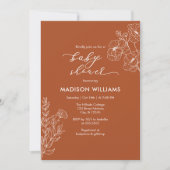 ボタニカルボホテラコッタフローラベビーシャワー 招待状 (正面)