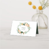 ボタニカルボホニュートラルグリーンリー結婚フローラ プレイスカード (裏面)