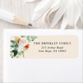 ボタニカルボホパステルピーチフローラ差出人住所 ラベル (インサイチュ)