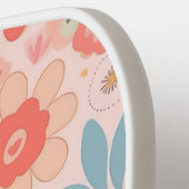 ボタニカルボホフローラパーソナライズされた抽象芸術 ピックルボールラケット (左詳細)
