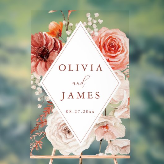 ボタニカルボホフローラフレ結婚ーム アクリルサイン (ニュートラル)