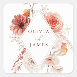 ボタニカルボホフローラフレ結婚ーム スクエアシール