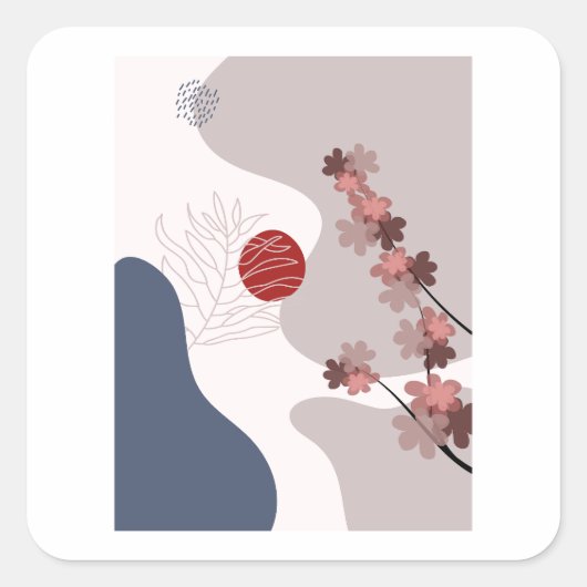 ボタニカルボホブルーマゼンタ スクエアシール (正面)