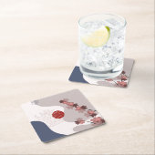 ボタニカルボホブルーマゼンタ スクエアペーパーコースター (インサイチュ)