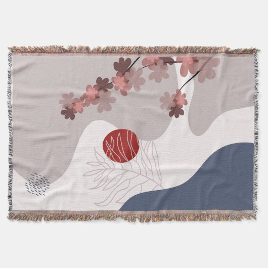 ボタニカルボホブルーマゼンタ スローブランケット (正面)