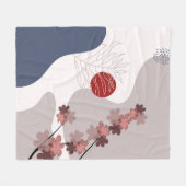 ボタニカルボホブルーマゼンタ フリースブランケット (正面(横))