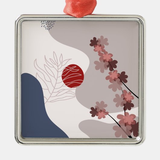 ボタニカルボホブルーマゼンタ メタルオーナメント (正面)