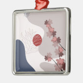 ボタニカルボホブルーマゼンタ メタルオーナメント (左)