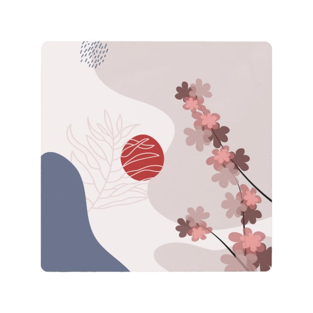 ボタニカルボホブルーマゼンタ メタルプリント (正面)