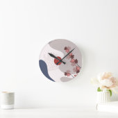 ボタニカルボホブルーマゼンタ ラウンド壁時計 (ホーム)