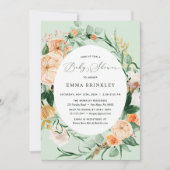 ボタニカルボホ男女兼用セージ赤ちゃんシャワー 招待状 (正面)