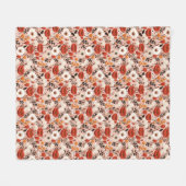 ボタニカルボホ秋ワイルドフラワーズメドーパタン フリースブランケット (正面(横))