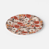 ボタニカルボホ秋ワイルドフラワーズメドーパタン ペーパープレート (アングル)