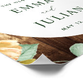 ボタニカルボホ素朴バ結婚ンズウェルカムサイン ポスター (角)