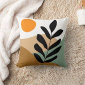 ボタニカルボホ自然カラー抽象芸術アート クッション (ブランケット)