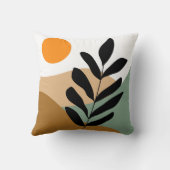 ボタニカルボホ自然カラー抽象芸術アート クッション (裏面)